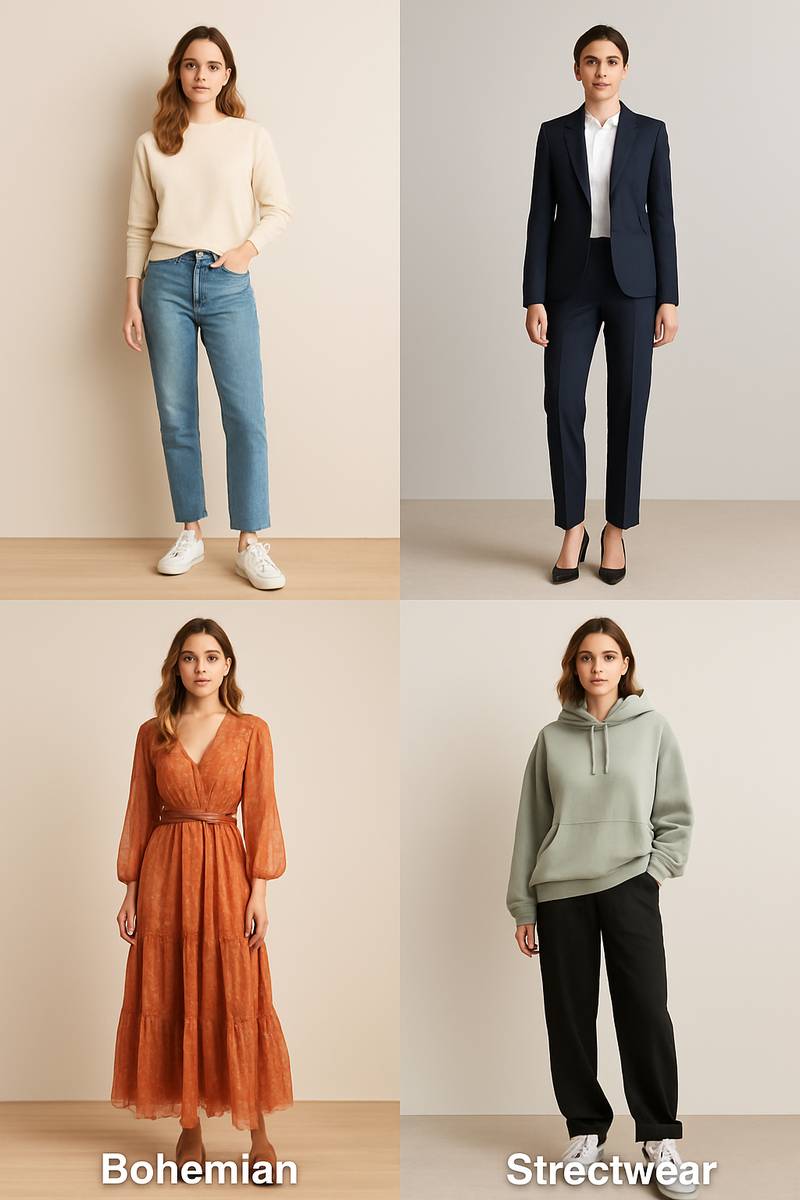 AI-powered outfit planner showing  clothing styles for men and women